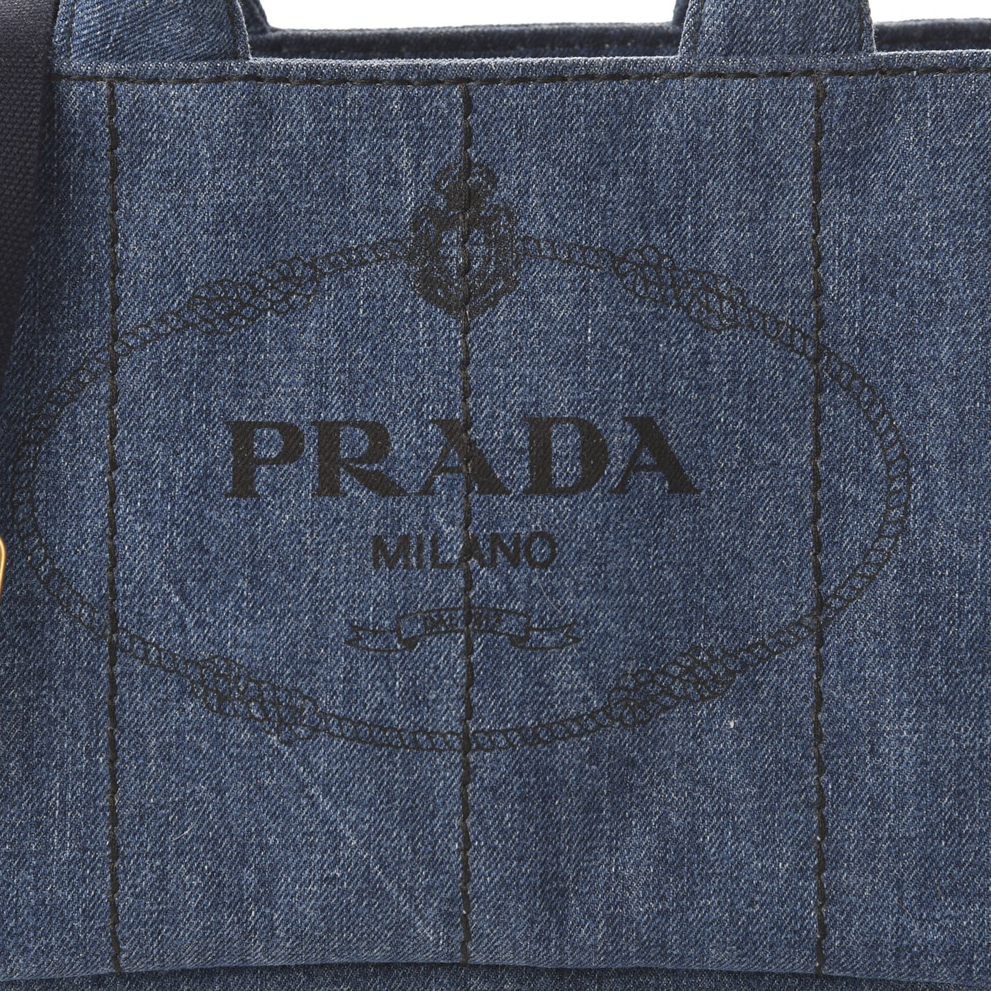 Denim Small Logo Tote Bleu