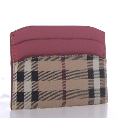 Burberry Soft Grain Calfskin Haymarket Check Izzy Card Case Pink 2 of 4
