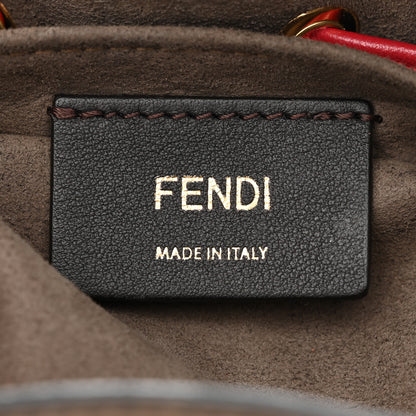 Fendi Vitello Grace F is Fendi Bi-Color FF 1974 Embossed Grande Mon Tresor Bucket Bag Maya Black Fragola 6 of 11