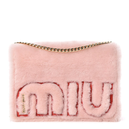 Miu Miu Shearling Goatskin Shoulder Bag 1 of 11