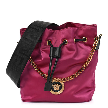 Versace Nylon Medusa Drawstring Bucket Bag Dahlia Black 1 of 7