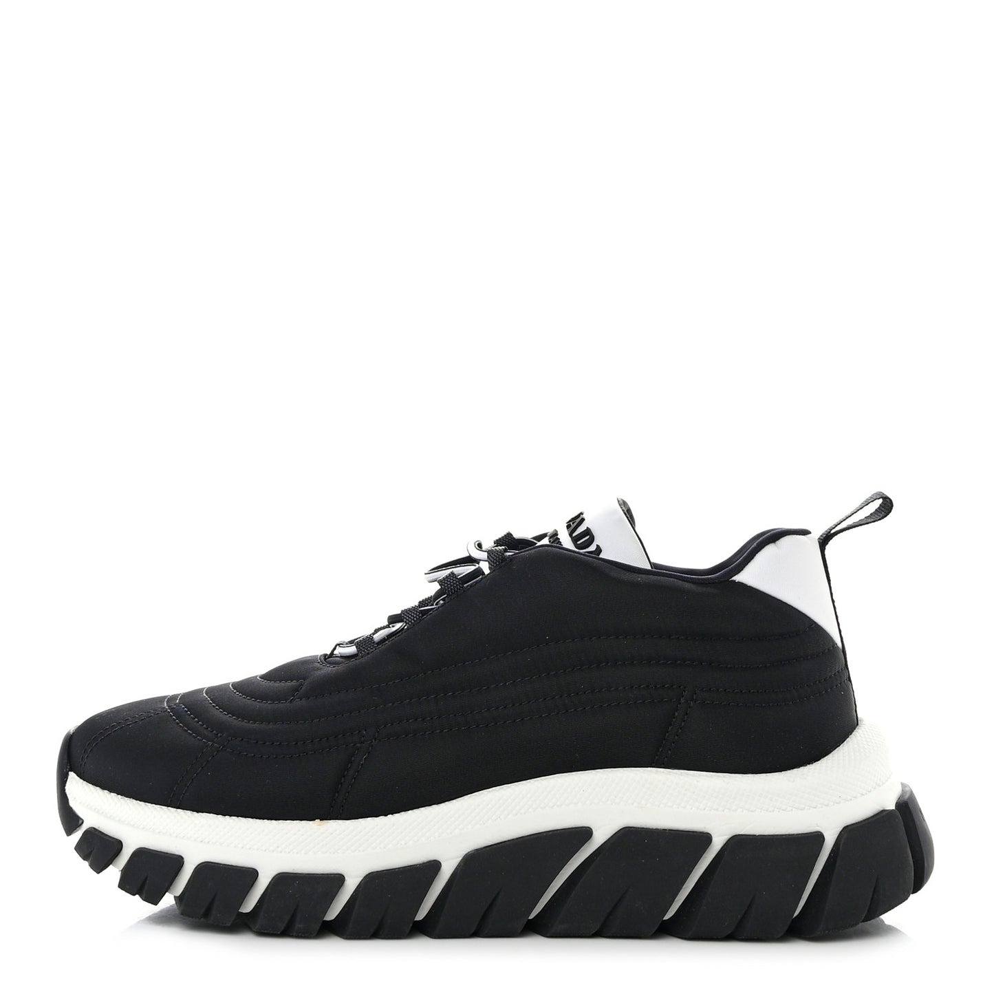 Re-Nylon Gabardine Womens Rush Sneakers 37 Black White
