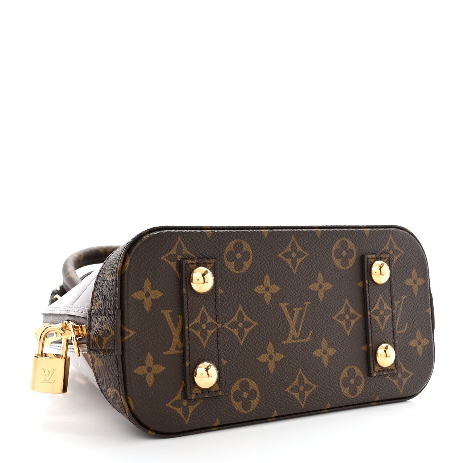 Louis Vuitton Vernis Monogram Alma BB Taupe Metallise 4 of 11