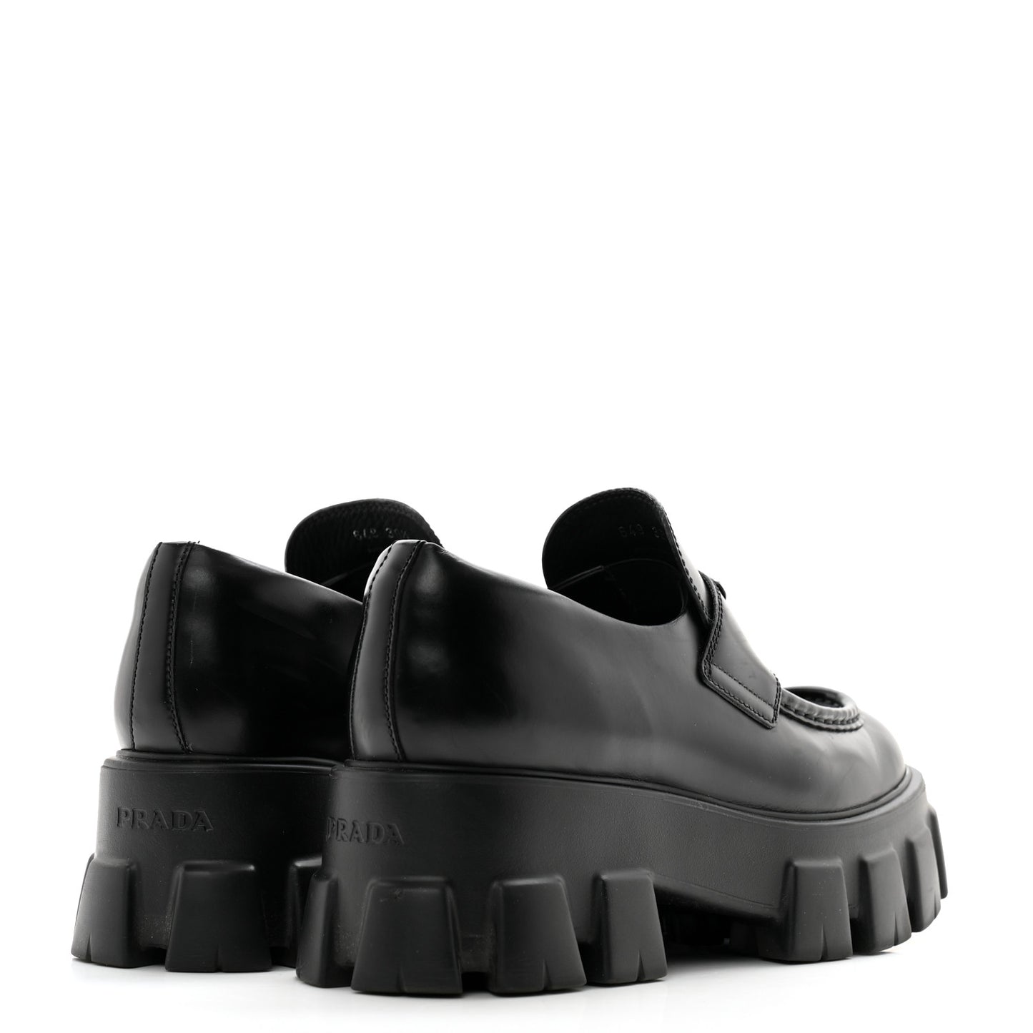 Spazzolato Rois Metal Triangle Logo Monolith 55mm Loafers 38.5 Black