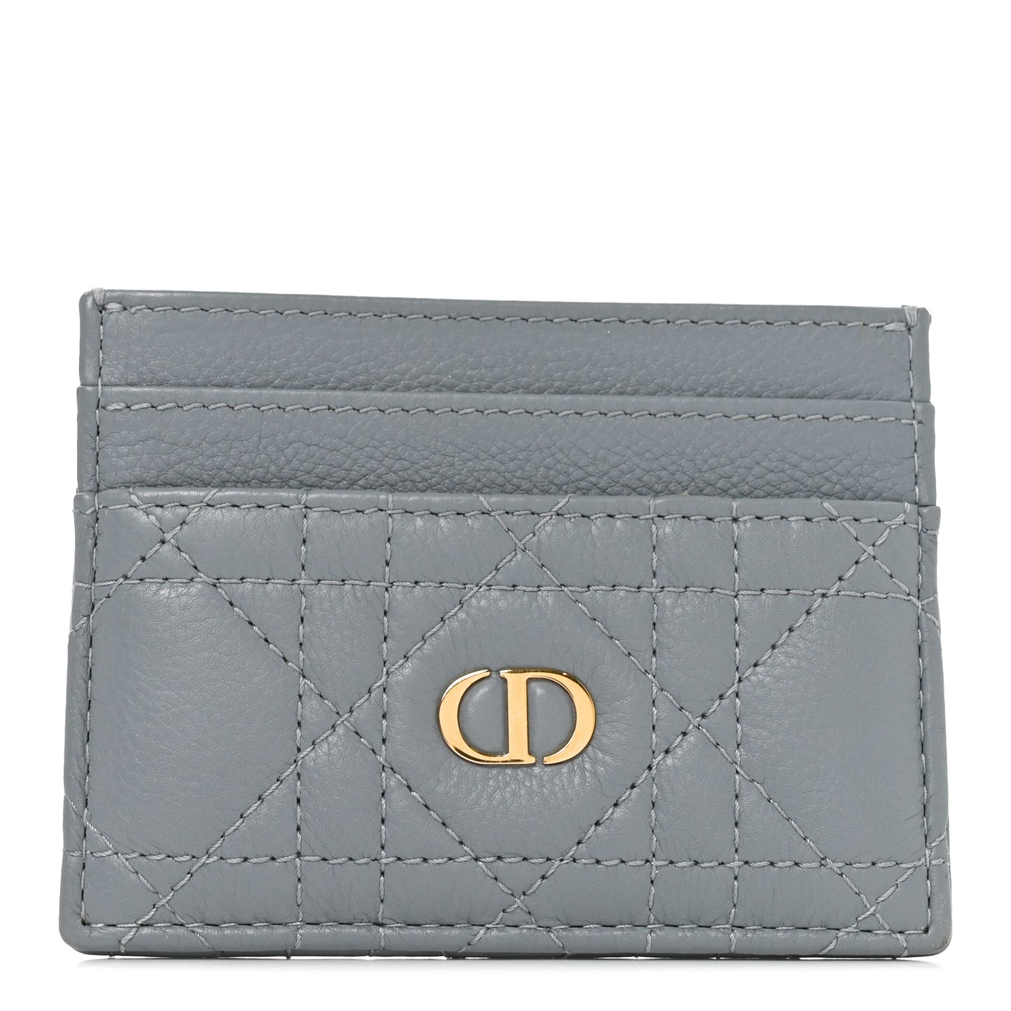 Supple Calfskin Cannage Caro Five-Slot Card Holder Cloud Blue