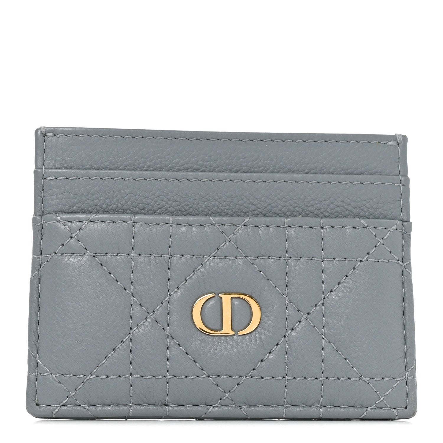 Christian Dior Supple Calfskin Cannage Caro Five-Slot Card Holder Cloud Blue 1 of 9
