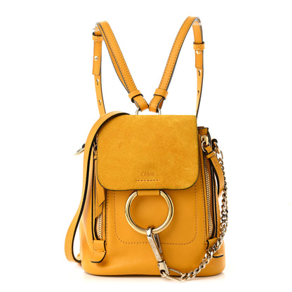 Chloe Suede Calfskin Mini Faye Backpack Dusty Yellow 1 of 10