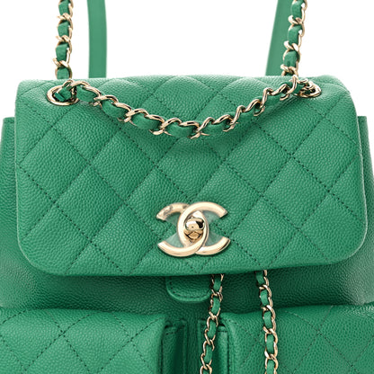 Chanel Caviar Quilted Medium Duma Pockets Drawstring Backpack Green 8 of 10