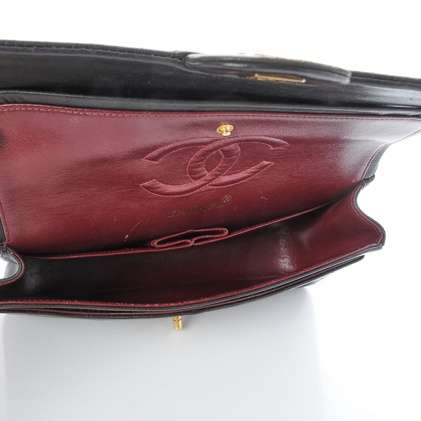 Lambskin Quilted Double Flap Black
