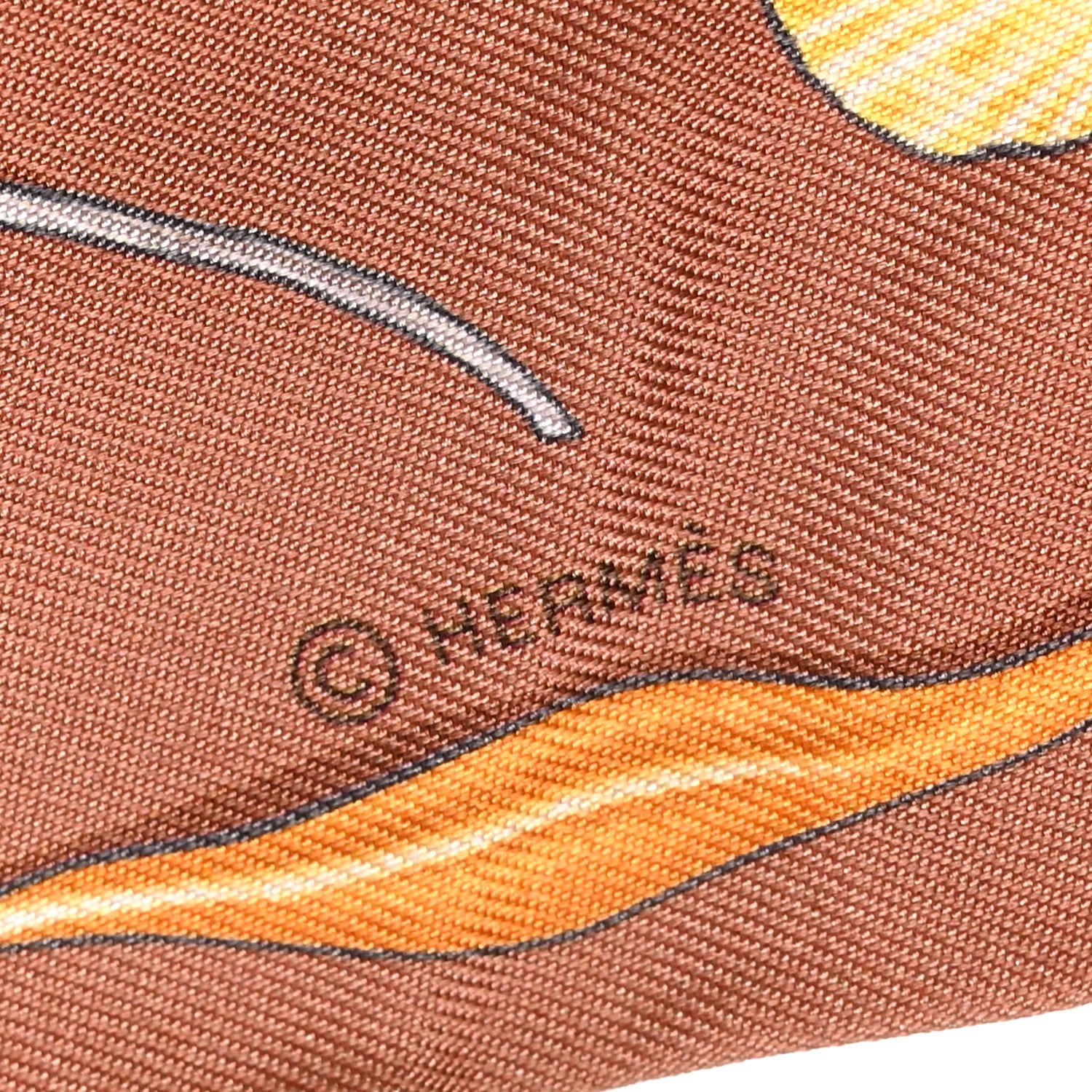 Hermes Silk In The Pocket Twilly Beige Orange Sable 3 of 4