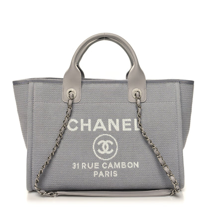 Chanel Mixed Fibers Calfskin Small Deauville Tote Grey 3 of 12