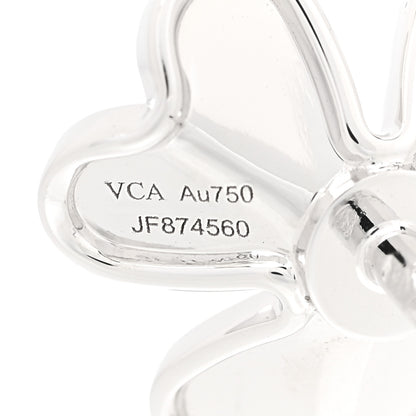 Van Cleef & Arpels 18K White Gold Diamond Mini Frivole Earrings 4 of 4