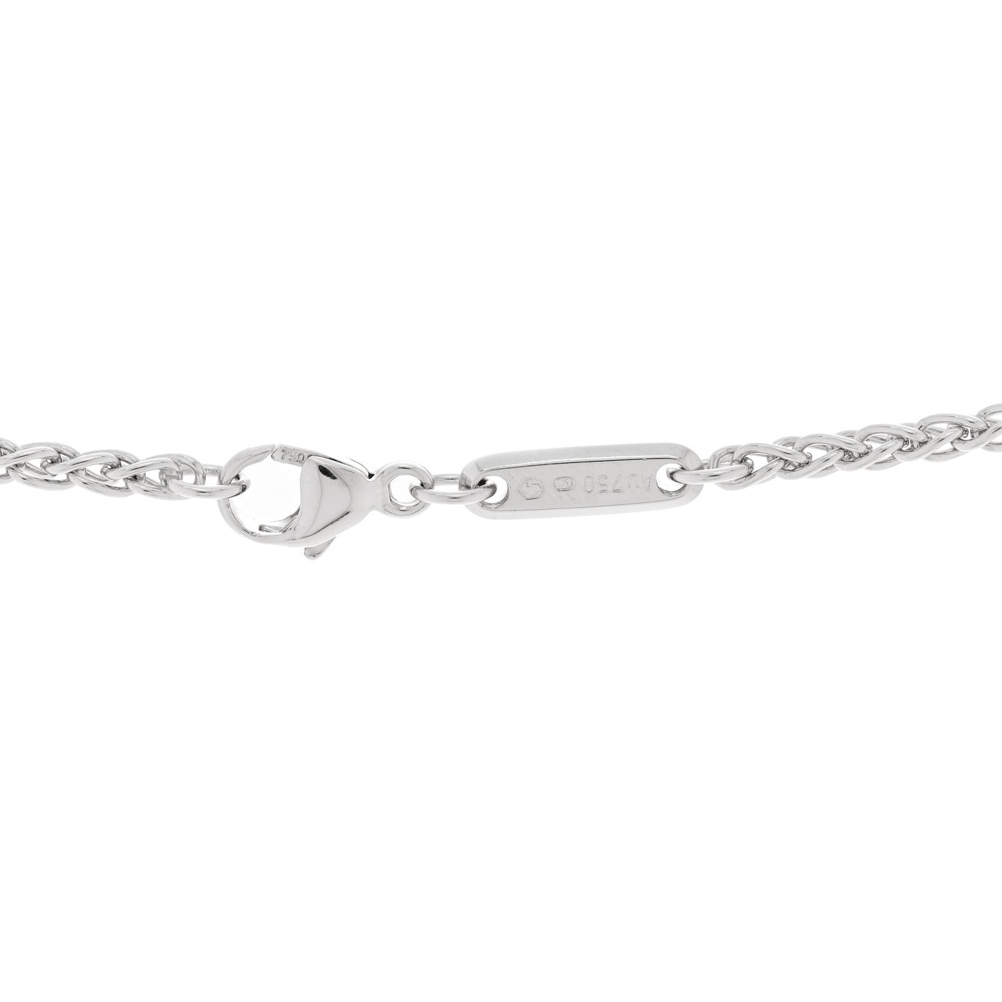 18K White Gold 3 Diamond Happy Diamond Icons Round Pendant Necklace