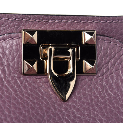 Valentino Garavani Pebbled Calfskin Medium Rockstud Tote Dark Mauve 9 of 11