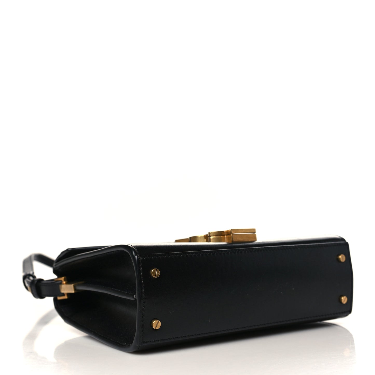 Calfskin Mini Classic Monogram Cassandra Top Handle Black