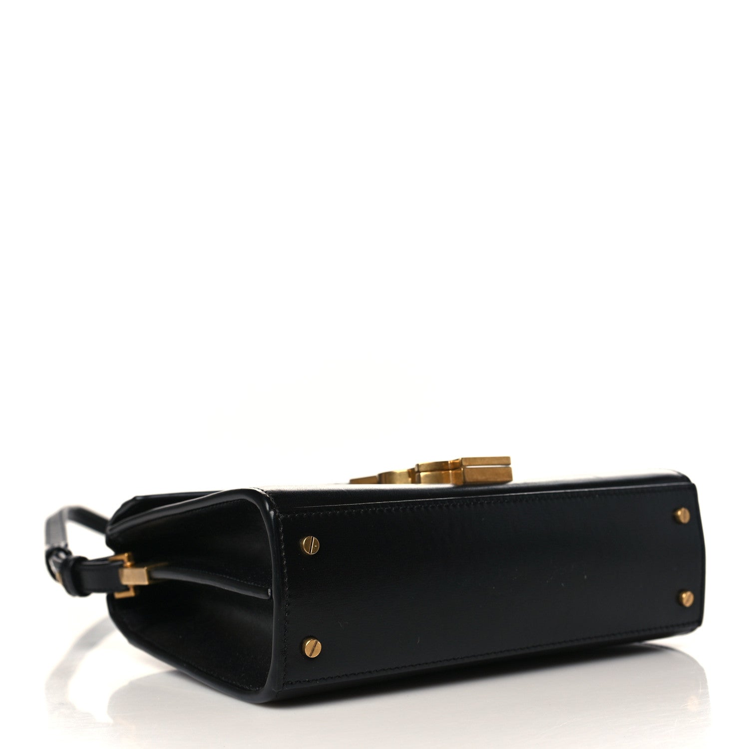 Saint Laurent Calfskin Mini Classic Monogram Cassandra Top Handle Black 4 of 8
