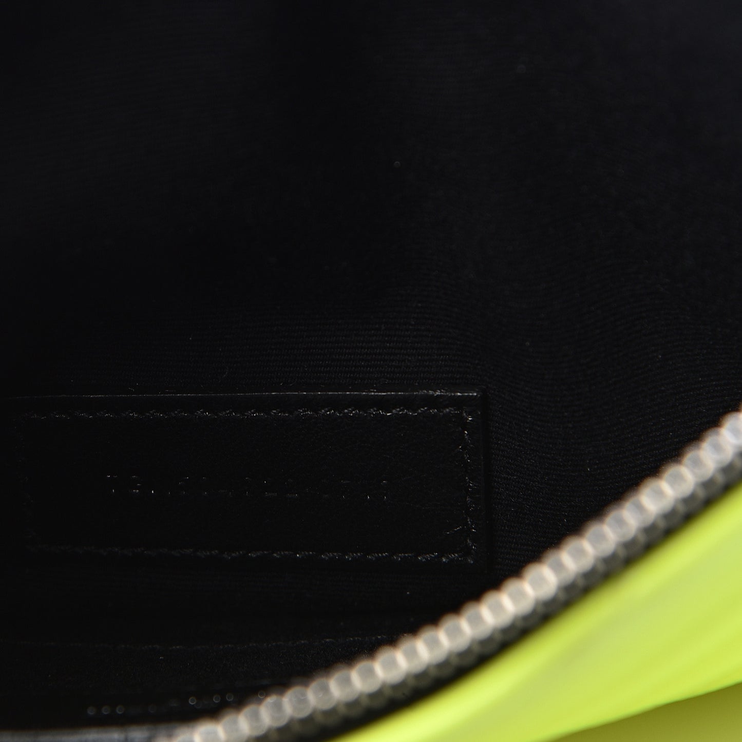 Patent Grain De Poudre Matelasse Chevron Monogram Bill Pouch Neon Yellow