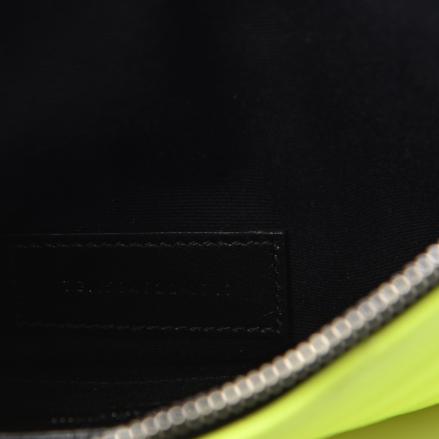 Saint Laurent Patent Grain De Poudre Matelasse Chevron Monogram Bill Pouch Neon Yellow 9 of 11