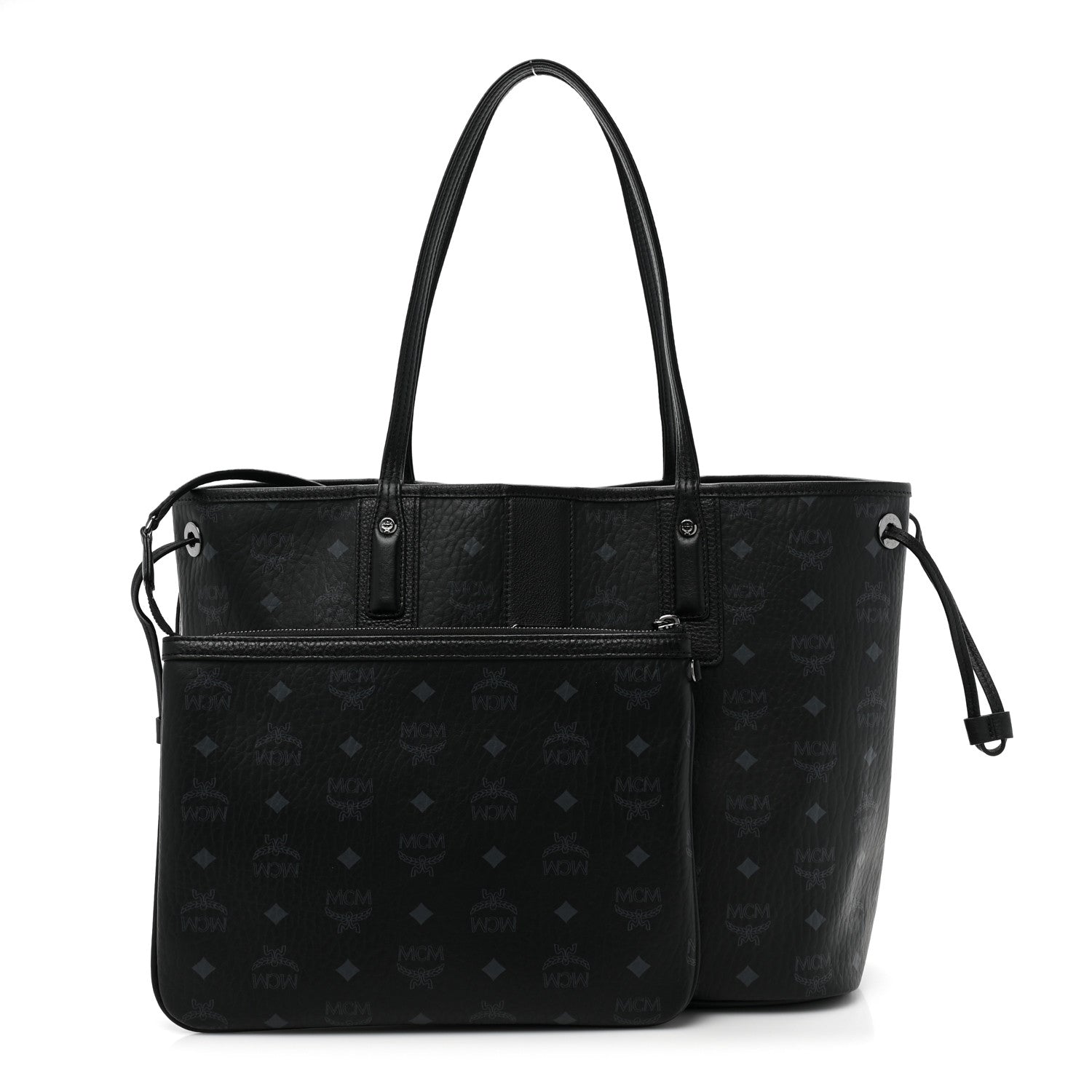 MCM Visetos Medium Liz Reversible Shopper Tote Black 3 of 16