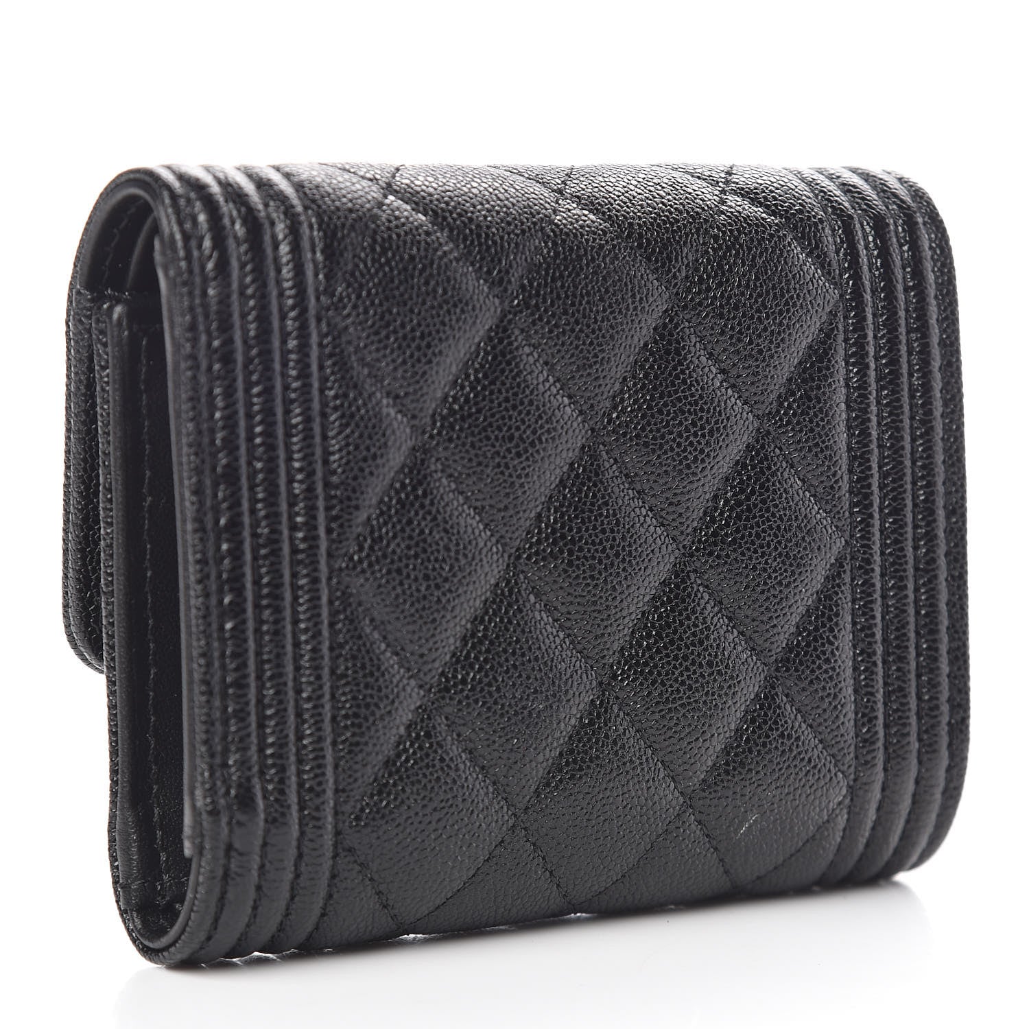 Chanel Caviar Quilted Small Boy Flap Wallet Black 3 of 9