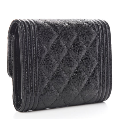 Chanel Caviar Quilted Small Boy Flap Wallet Black 3 of 9