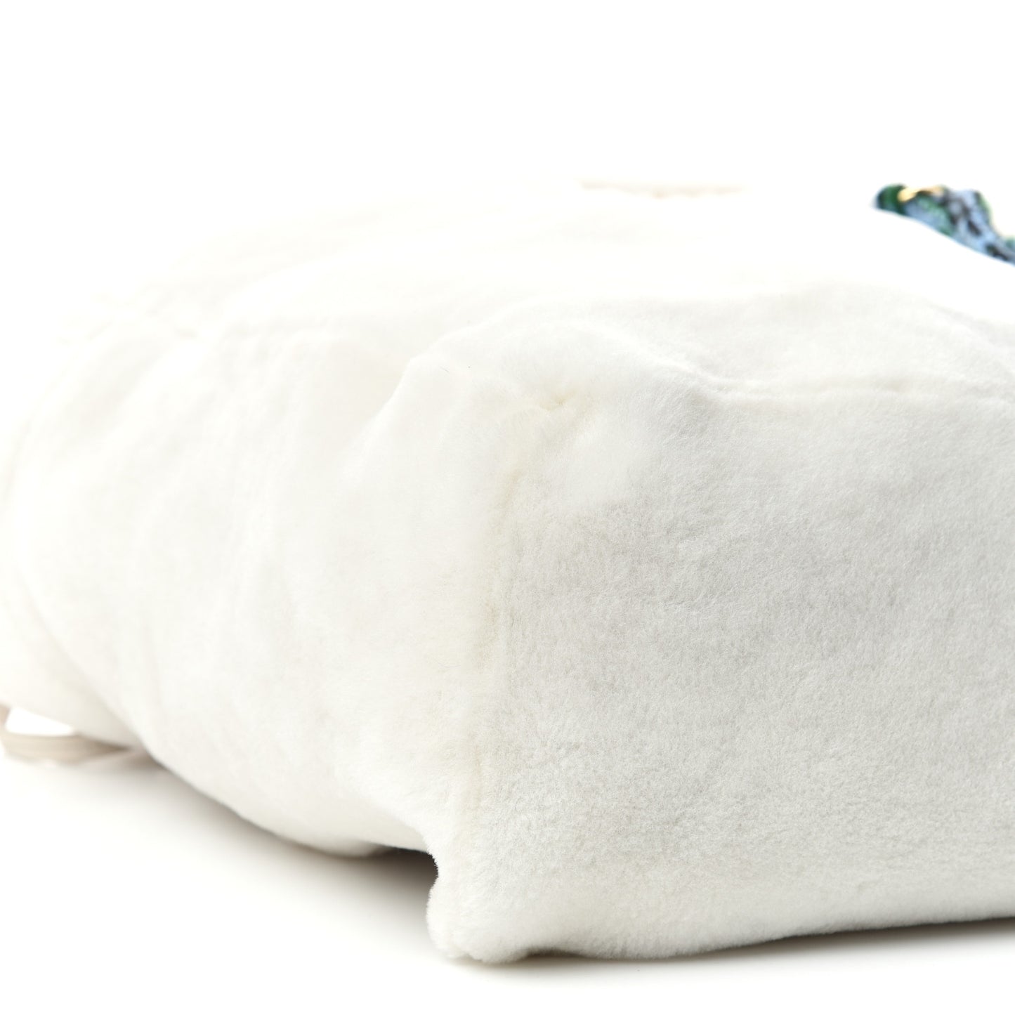 Shearling Saffiano Shoulder Bag White