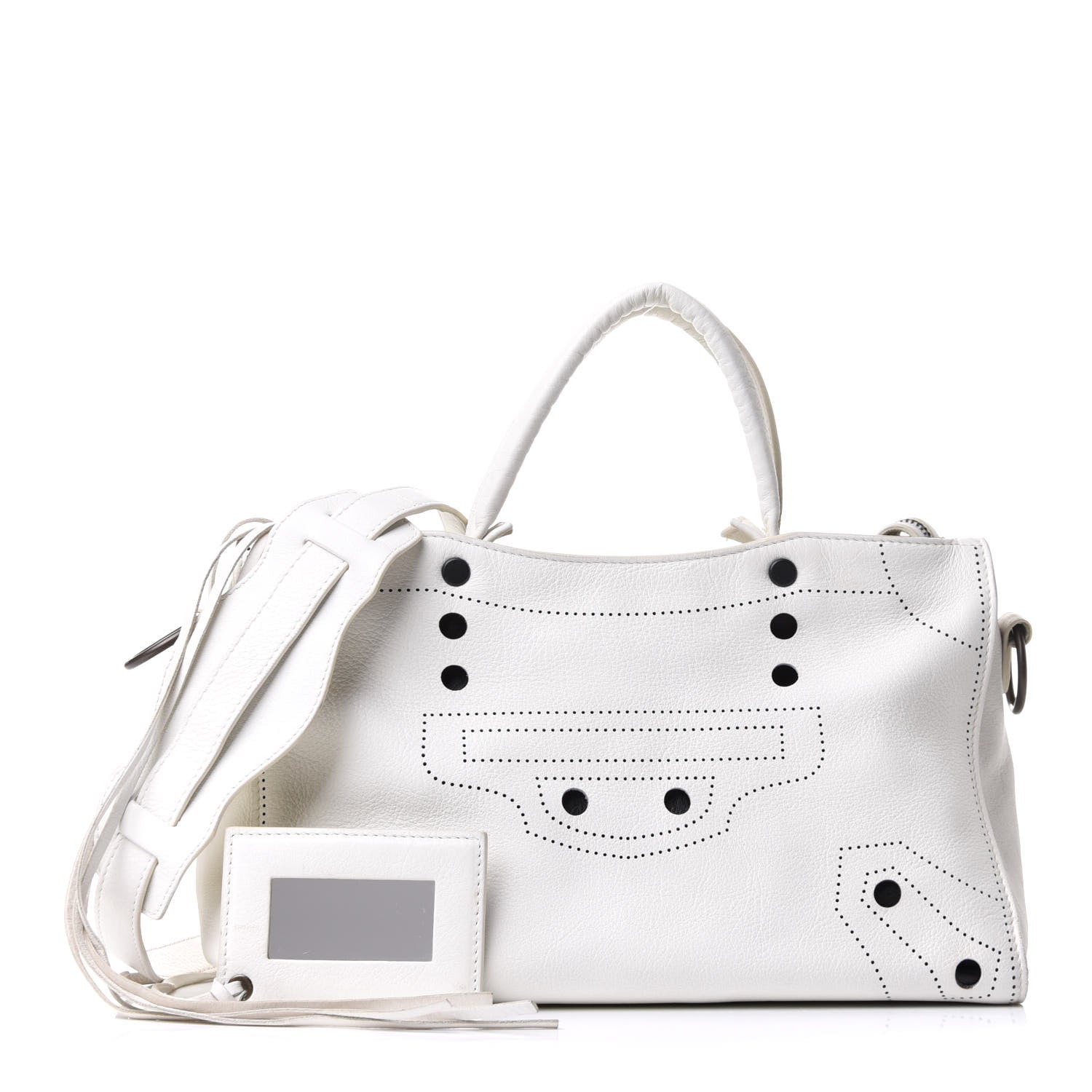 Balenciaga Veau Soyeux Perforated Blackout Hardware S City White 2 of 29