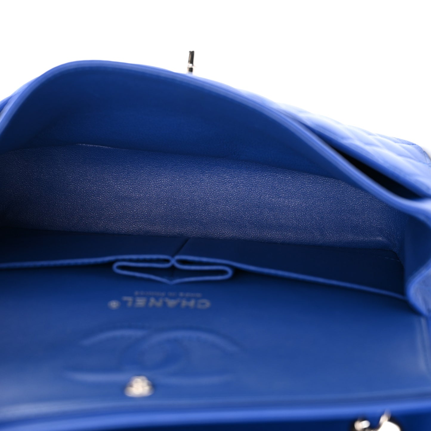 Lambskin Quilted Small Double Flap Blue