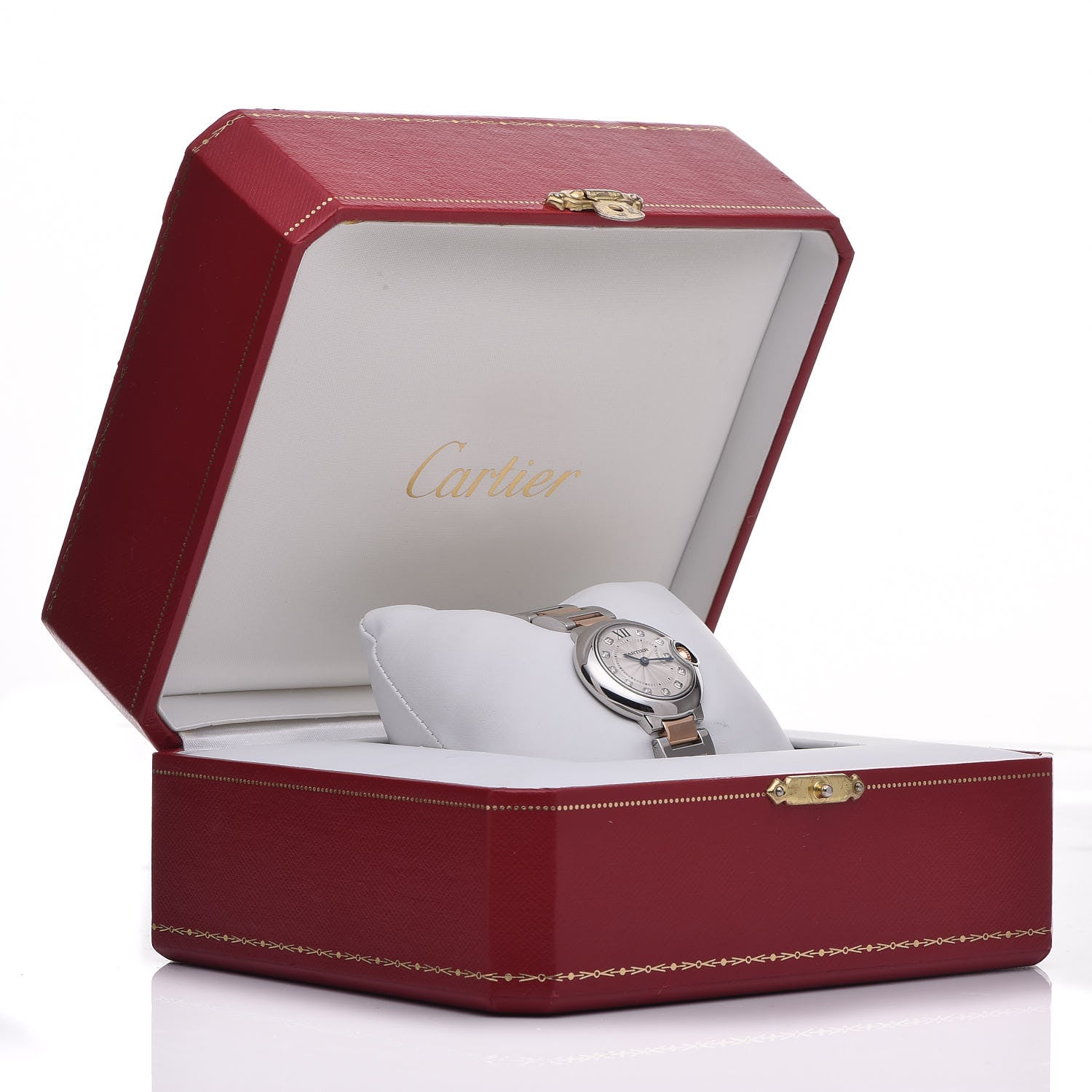 Cartier Stainless Steel 18K Pink Gold Diamond 28mm Ballon Bleu De Quartz Watch 7 of 7