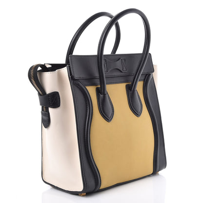 Celine Smooth Velluto Calfskin Micro Tri-Color Luggage Vanilla 3 of 8