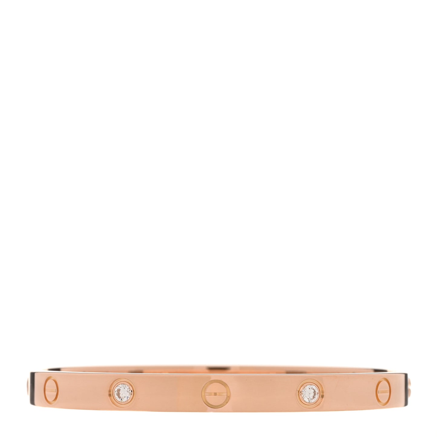 18K Yellow Gold 4 Diamond LOVE Bracelet 17