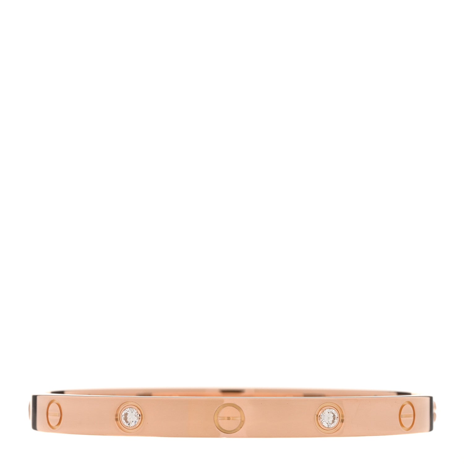 Cartier 18K Yellow Gold 4 Diamond LOVE Bracelet 17 1 of 8