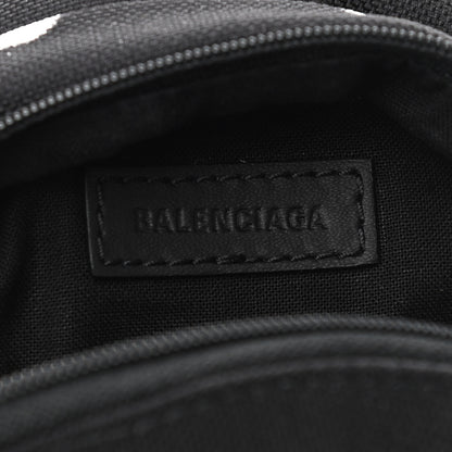 Balenciaga Recycled Casual Nylon Spray Polka Dots Mini Explorer Crossbody Backpack Black White 6 of 9