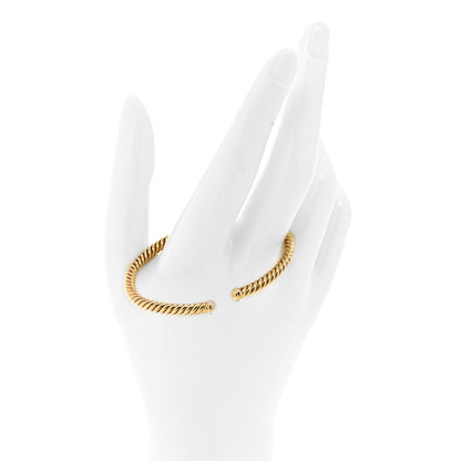 David Yurman 18K Yellow Gold 4mm Cablespira Bracelet 2 of 4