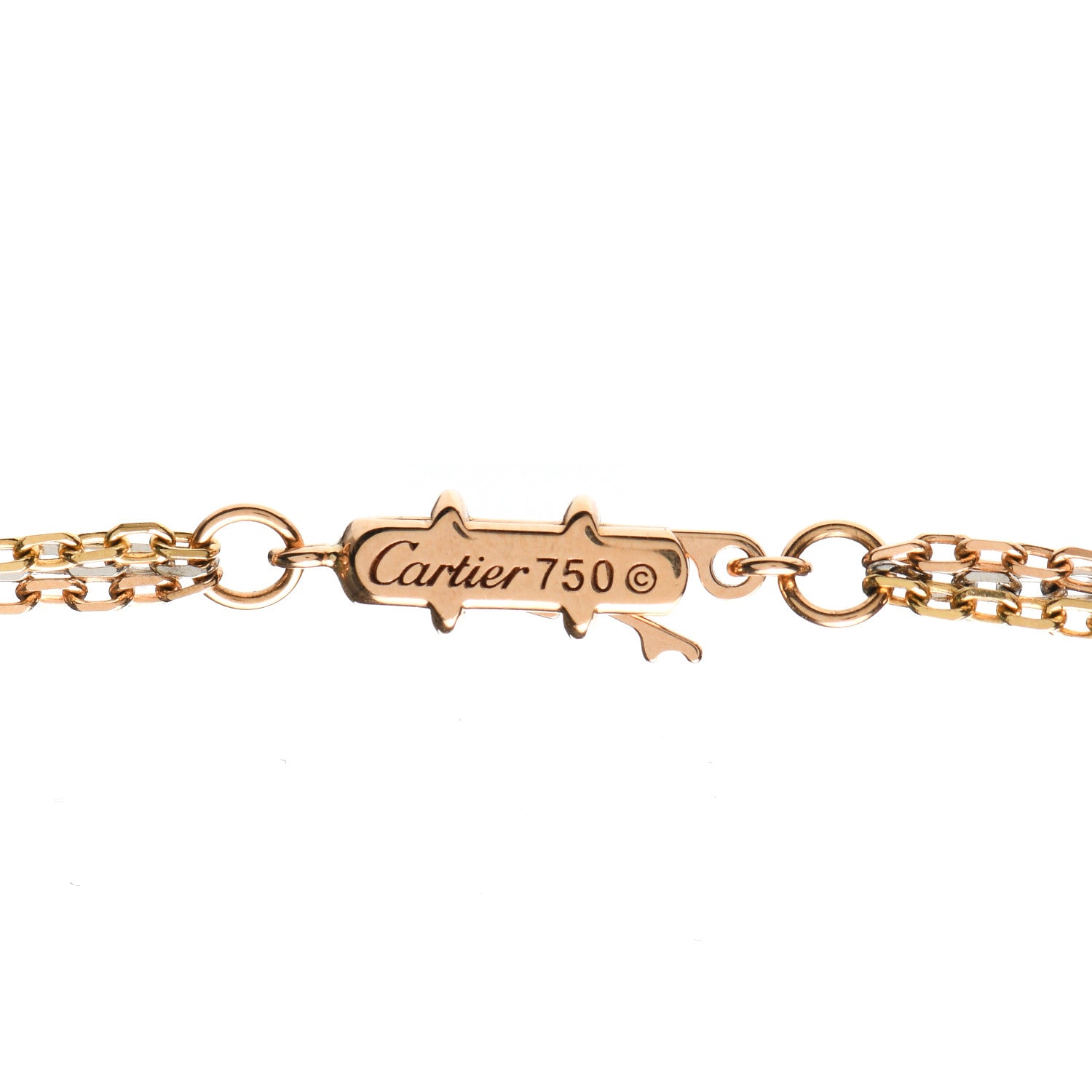Cartier 18K Pink Yellow White Gold Diamond Trinity Panthère De Cartier Pendant Necklace 4 of 5
