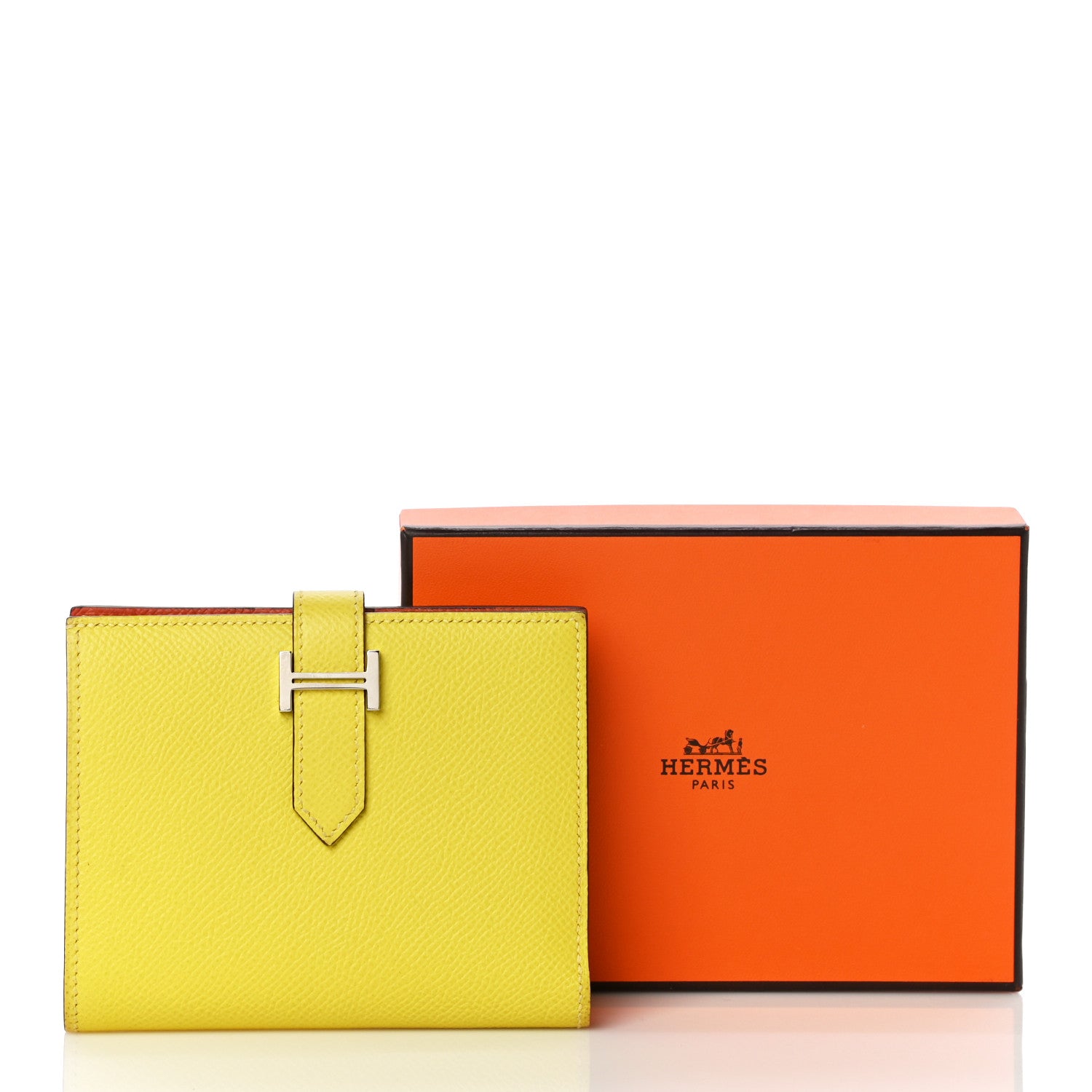 Hermes Epsom Verso Bearn Compact Wallet Lime Terre Battue 10 of 10