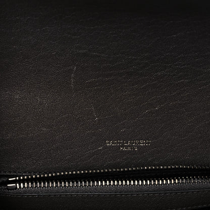 Saint Laurent Sheepskin Matelasse Chevron Monogram Medium College Bag Asphalt 12 of 12