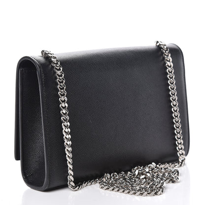 Saint Laurent Grain De Poudre Small Monogram Kate Satchel Black 3 of 10