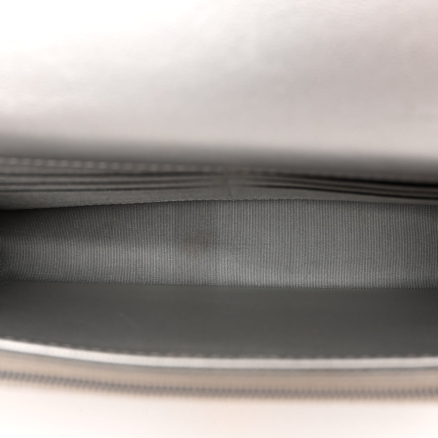 Metallic Goatskin Quilted Chanel 19 Wallet On Chain WOC Silver