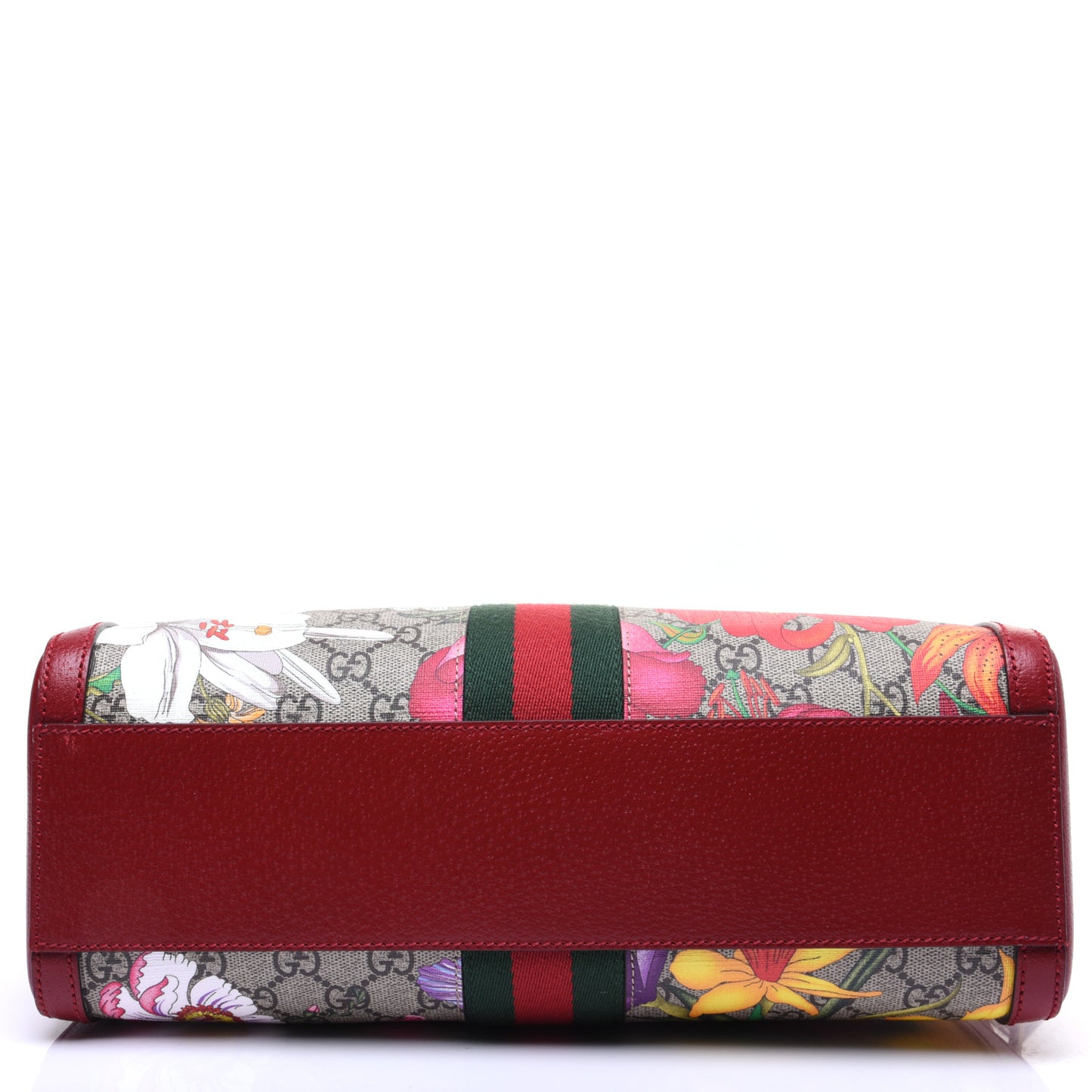 GG Supreme Monogram Flora Web Medium Ophidia Boston Red