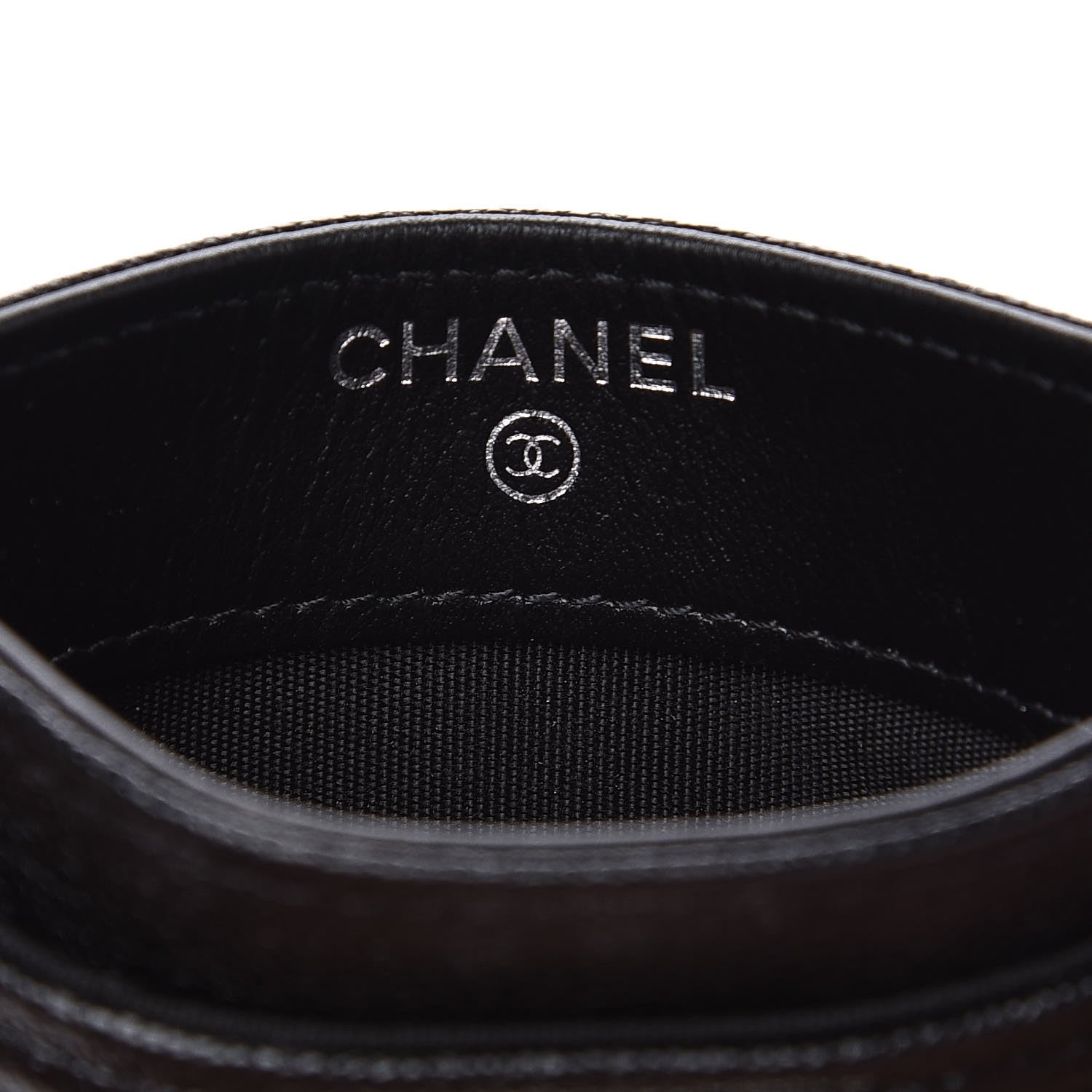 Chanel Metallic Caviar Quilted Boy Card Holder Black 7 of 9