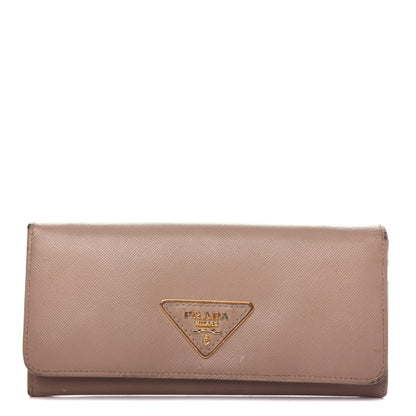 Prada Saffiano Triangle Continental Flap Wallet Cammeo 1 of 9