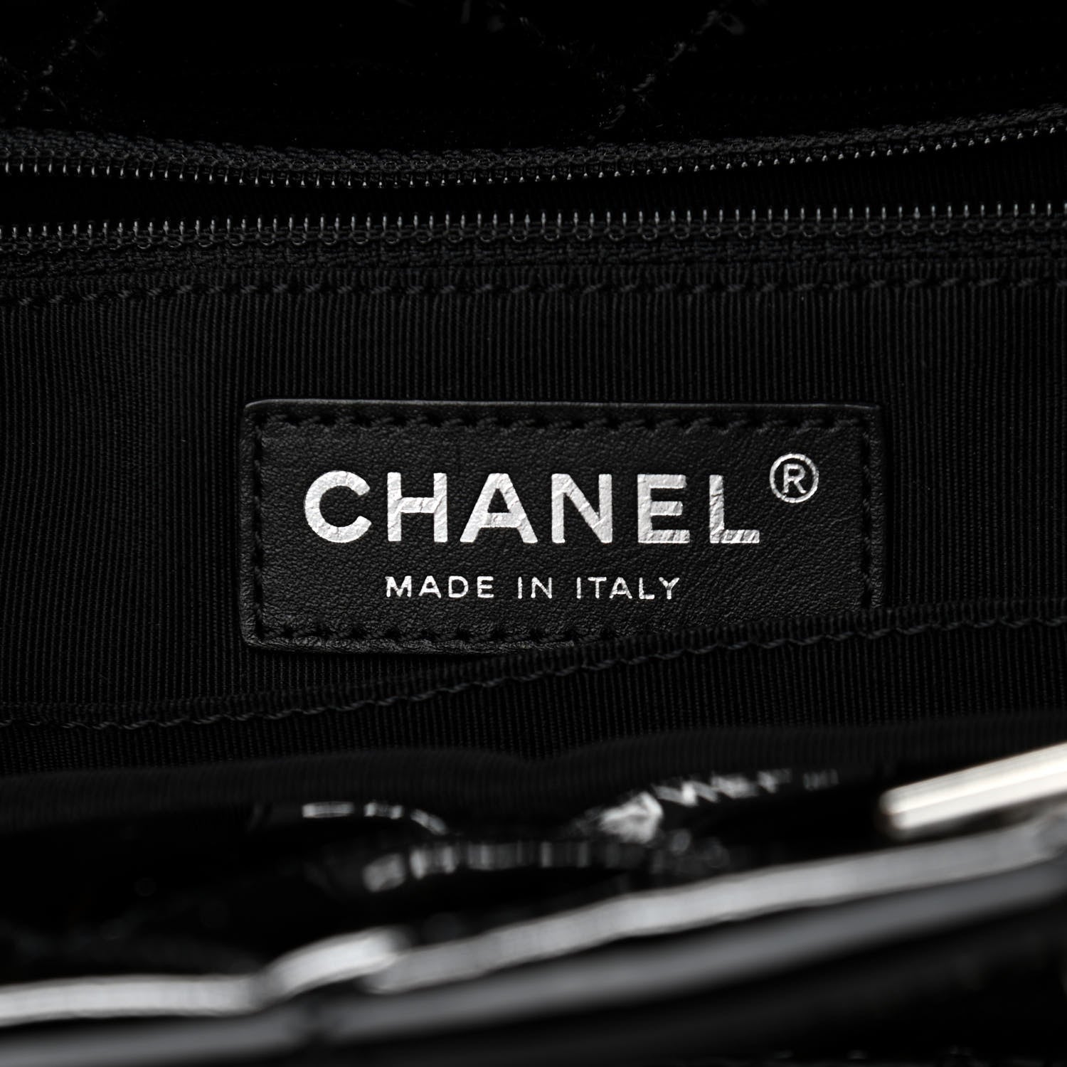 Chanel Patent Quilted Large Chic and Glitter Tote Black 6 of 10