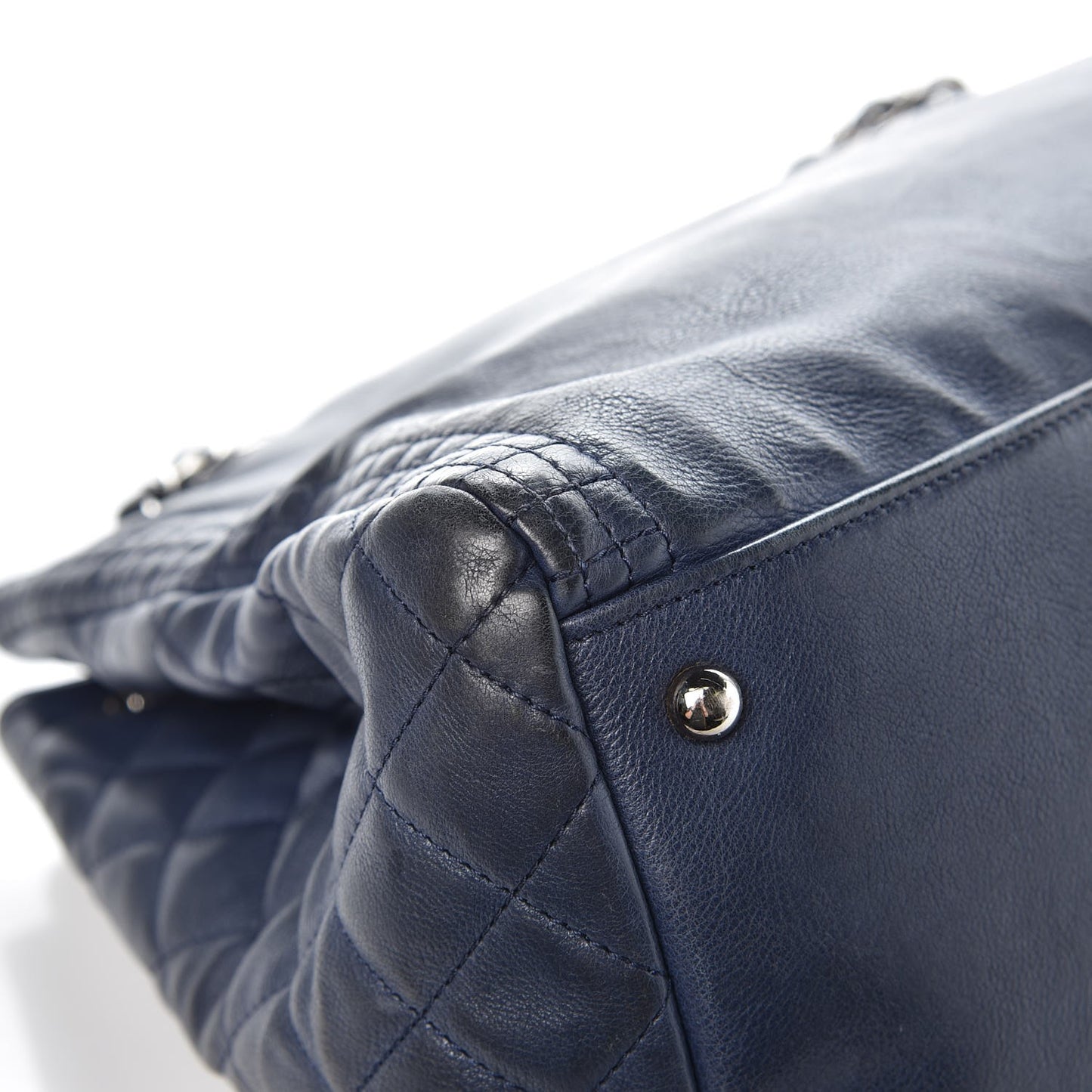 Calfskin Coco Bengal Open Accordion Tote Blue