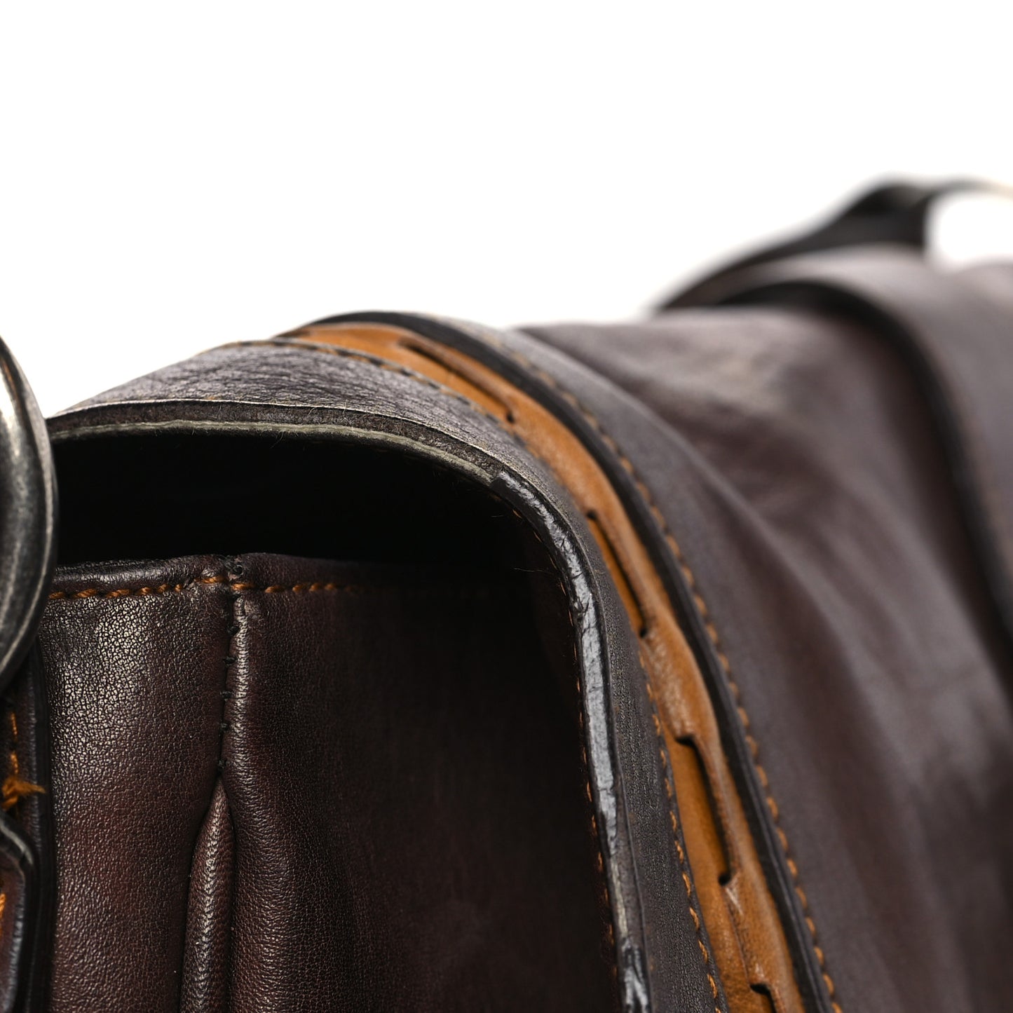 Calfskin Large Gaucho Double Saddle Bag Brown