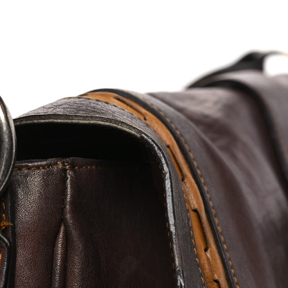 Christian Dior Calfskin Large Gaucho Double Saddle Bag Brown 13 of 15