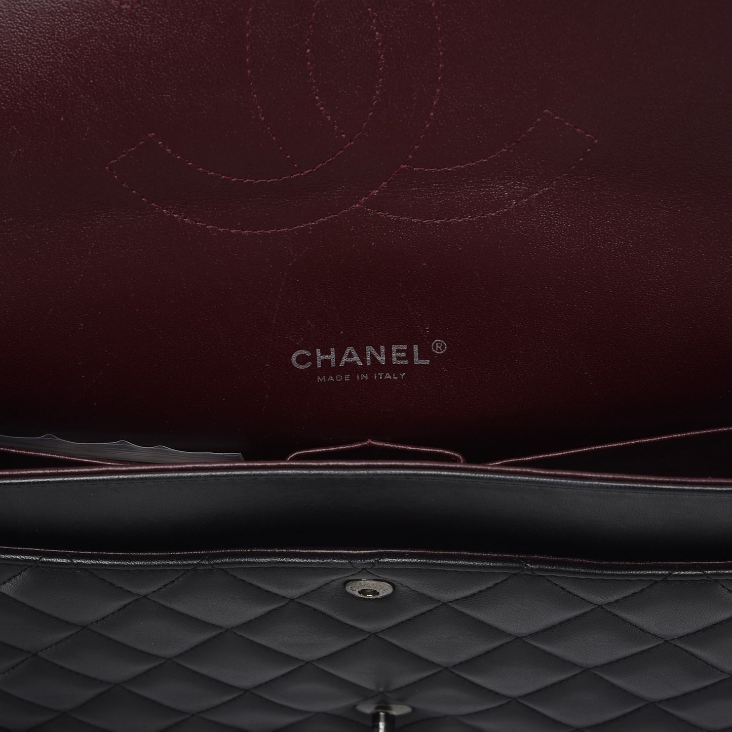 Lambskin Quilted Maxi Double Flap Black