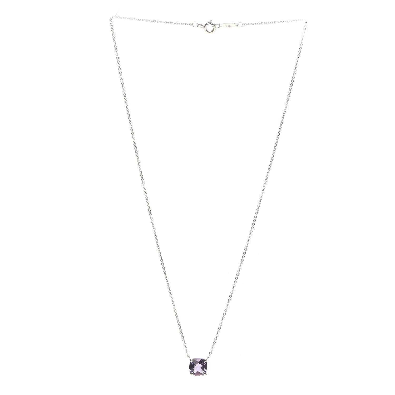 Tiffany Sterling Silver Amethyst Sparklers Pendant Necklace 3 of 6