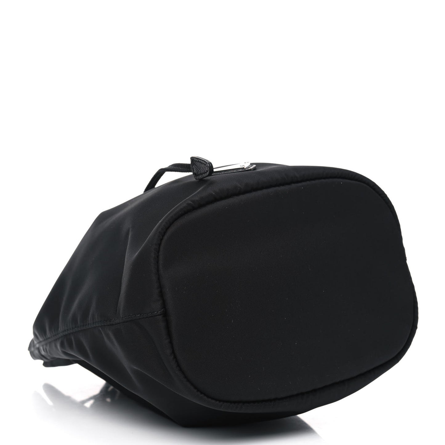 Saffiano Tessuto Nylon Vela Bucket Wristlet Black