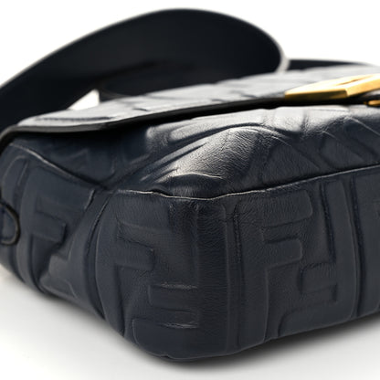 Fendi Nappa FF 1974 Embossed Baguette Midnight 9 of 11